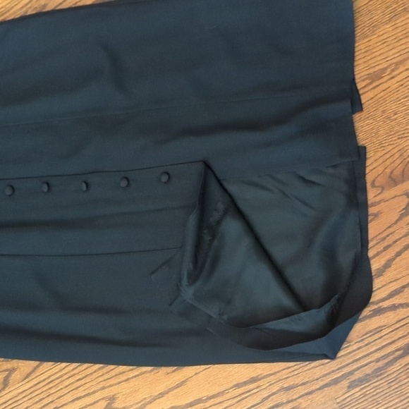 Vtg Witchy Whimsigoth button front minimalist black  Long dress sz 12 - Picture 10 of 12